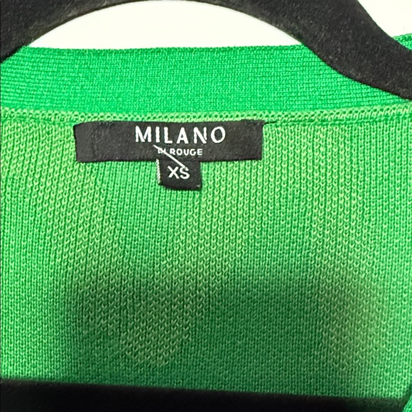 Milano Di Rouge Vibrant Green Cardigan with Black Accents - Picture 3 of 6
